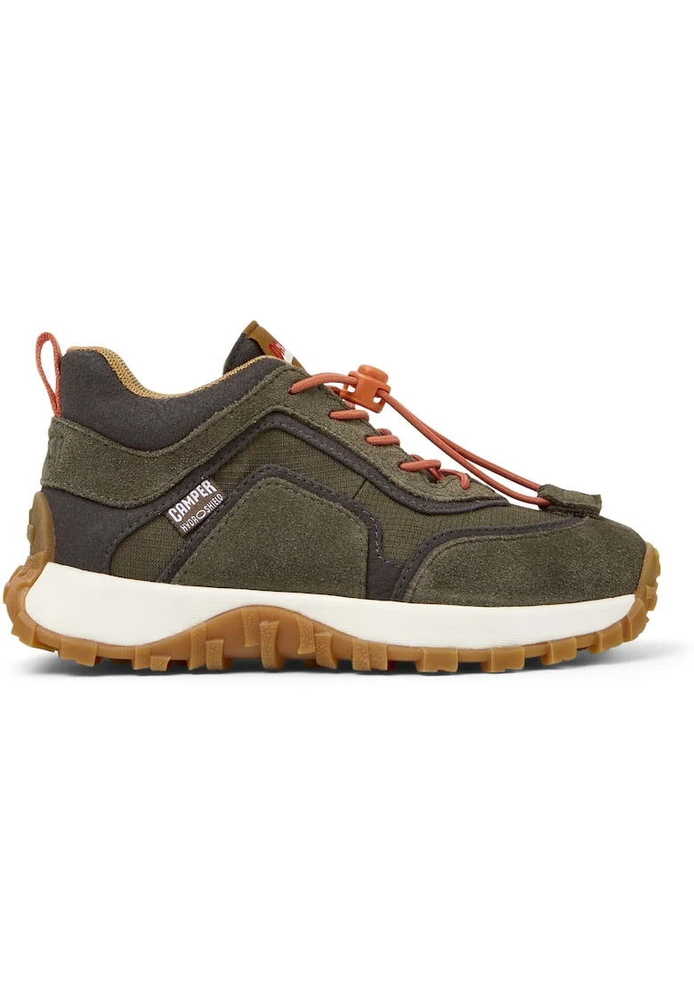 Pantofi sport mid-cut din piele nabuc cu garnituri din material textil Drift Trail, Galben inchis/Kaki