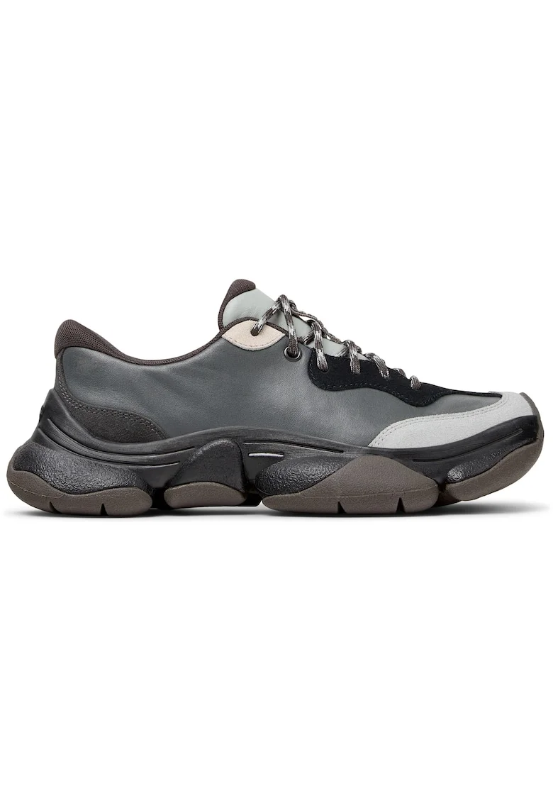 Pantofi sport cu piele si garnituri din piele nabuc Karst 2, Gri