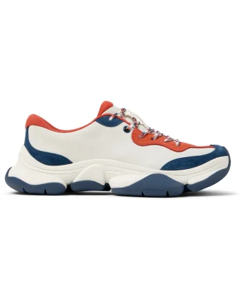 Pantofi sport cu piele si garnituri din piele nabuc Karst 2, Alb/Albastru