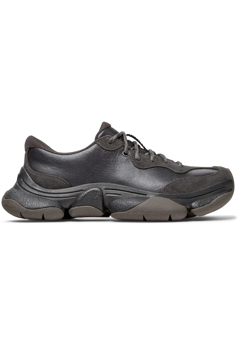 Pantofi sport cu piele si garnituri din piele nabuc Karst 2, Negru