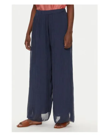 Pantaloni palazzo Dama,  Bleumarin, 70% viscoza, 30% matase,