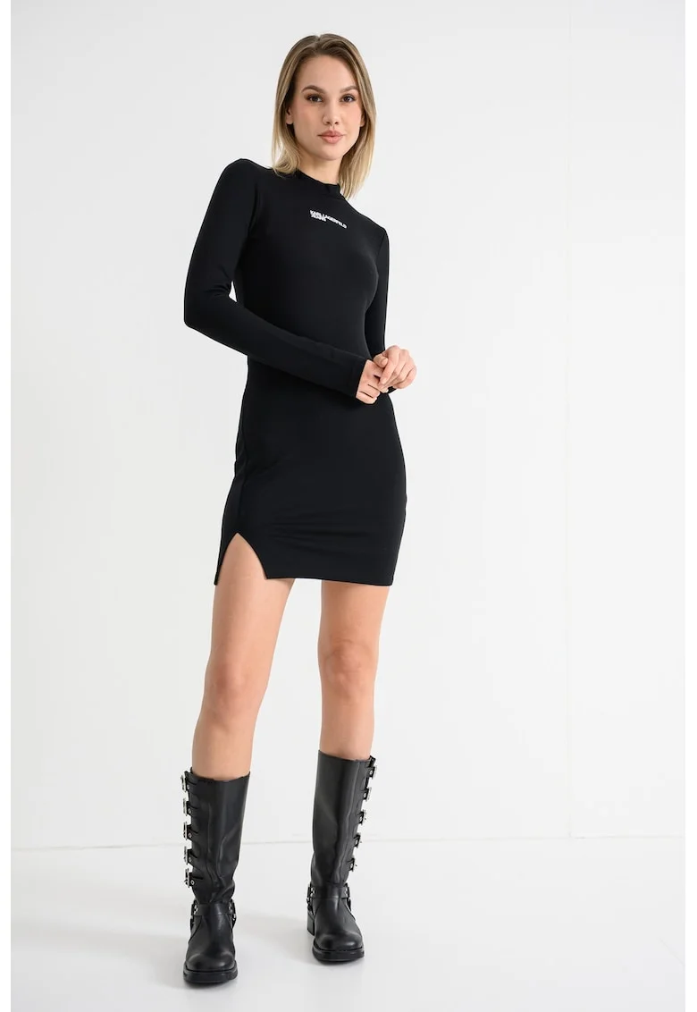 Rochie scurta cu croiala crambrata, Negru