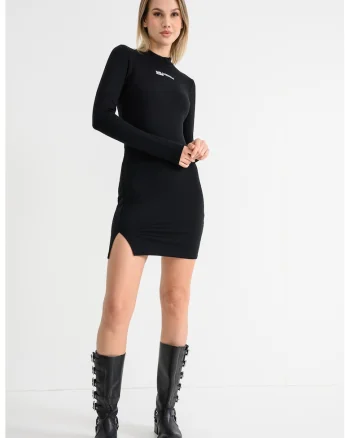 Rochie scurta cu croiala crambrata, Negru