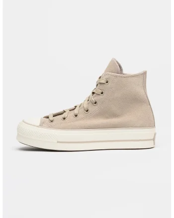 Tenisi flatform de piele intoarsa Chuck Taylor All Star, Maro taupe deschis
