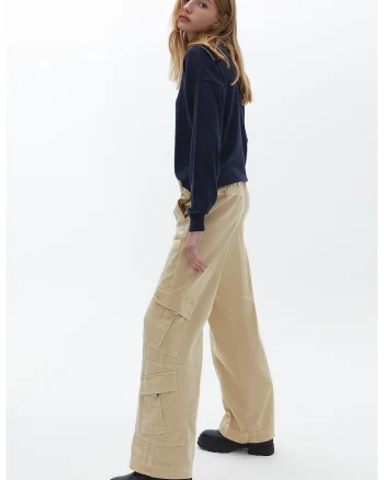 Pantaloni cargo drepti, Bej