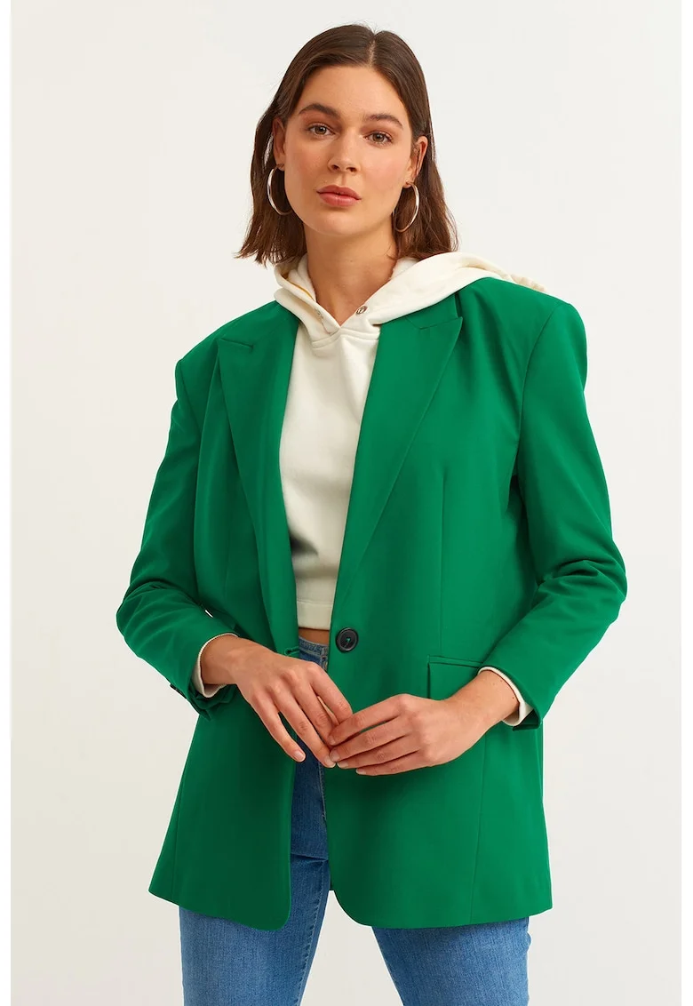 Sacou boyfriend fit, Verde