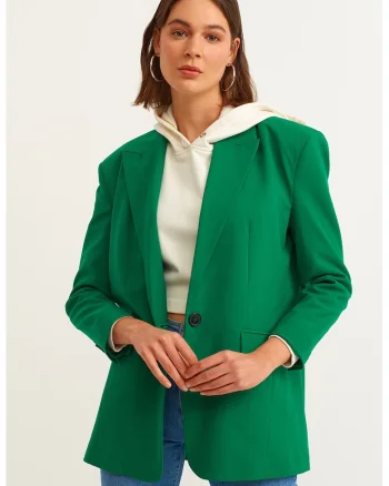 Sacou boyfriend fit, Verde