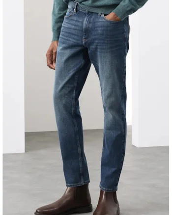 Blugi slim fit 360 Flex, Albastru inchis
