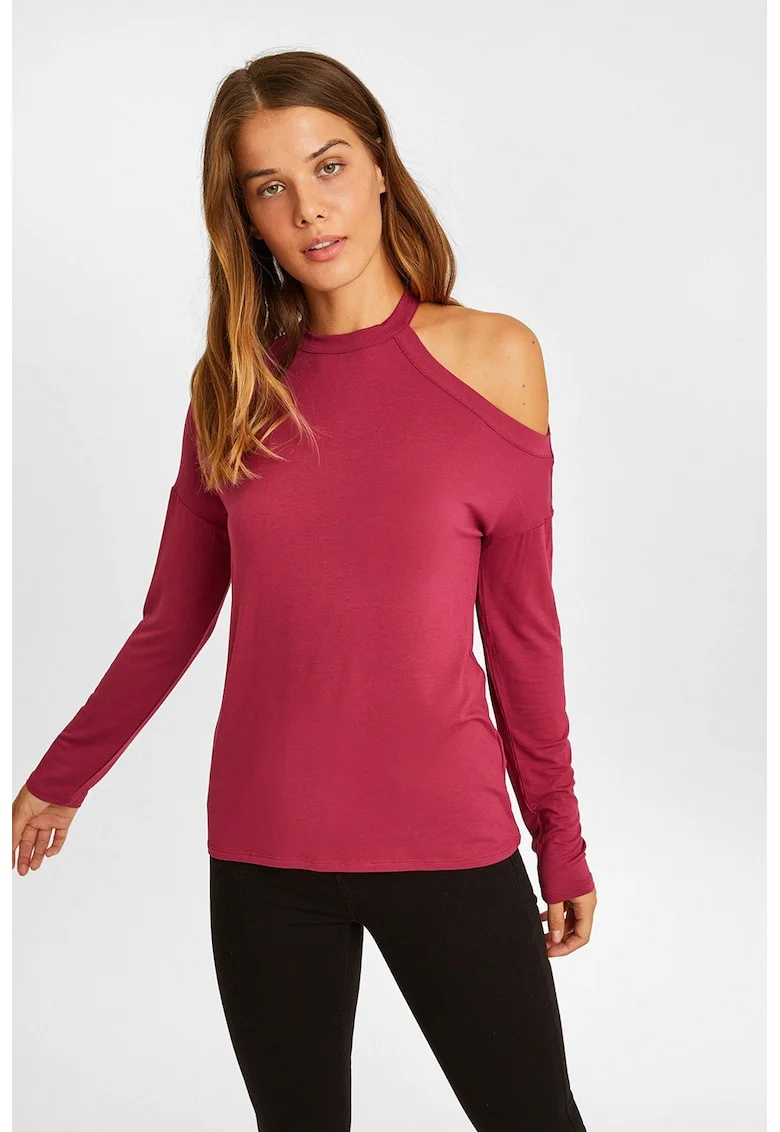 Bluza cu decupaj, Roz zmeuriu