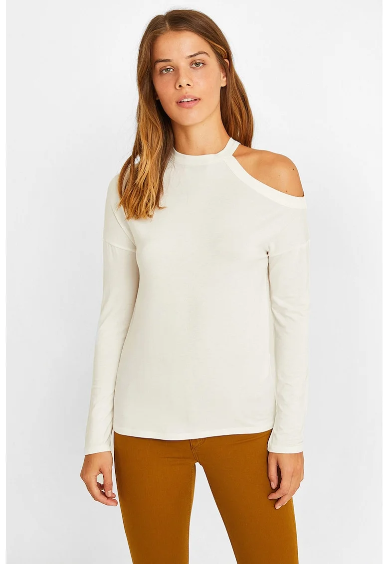 Bluza cu decupaj, Alb murdar