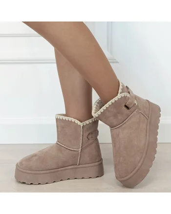 Cizme scurte kaki imblanite DAY9058 116 18473