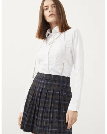 Camasa slim fit cu detaliu lant, Alb