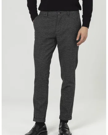 Pantaloni chino conici, Negru/Gri inchis