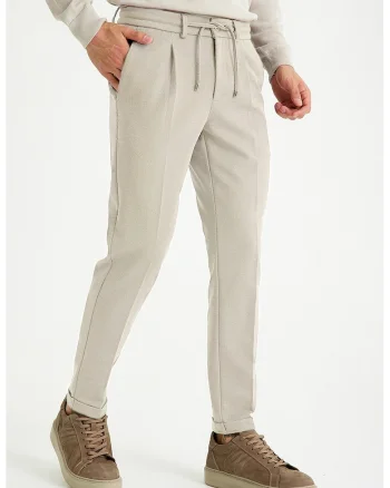 Pantaloni jogger cu croiala conica, Bej