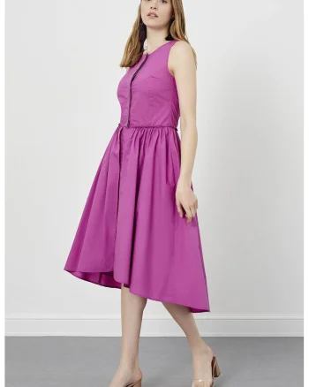 Rochie evazata fara maneci, Violet