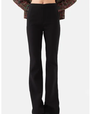 Pantaloni bootcut cu talie inalta, Negru