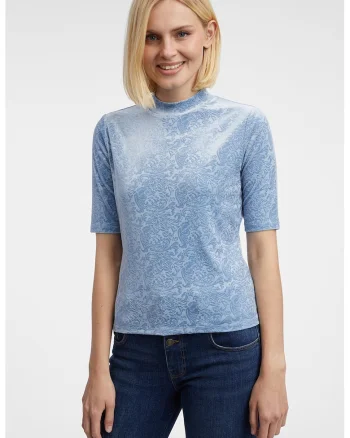 Bluza cu model baroc, Albastru azur