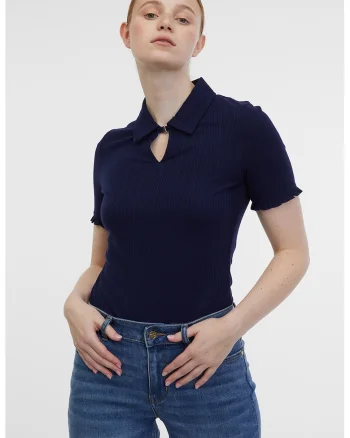 Tricou polo cu model uni, Albastru ultramarin