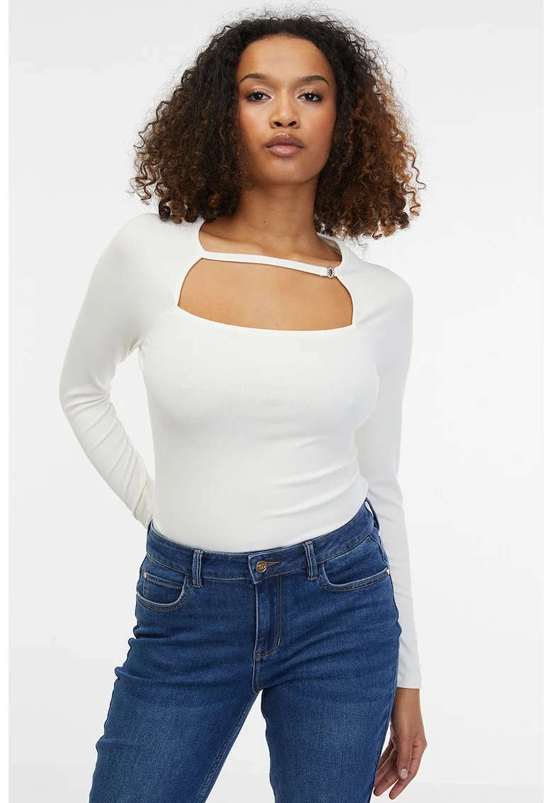 Bluza cu decupaj, Alb
