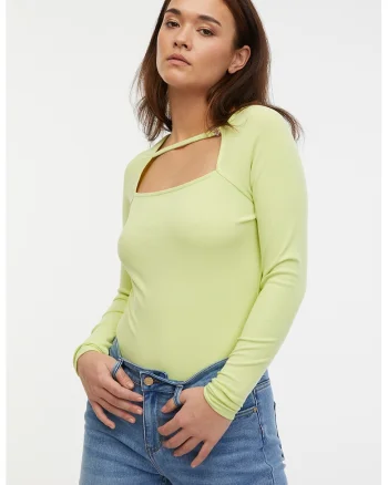 Bluza cu decupaj, Verde lime