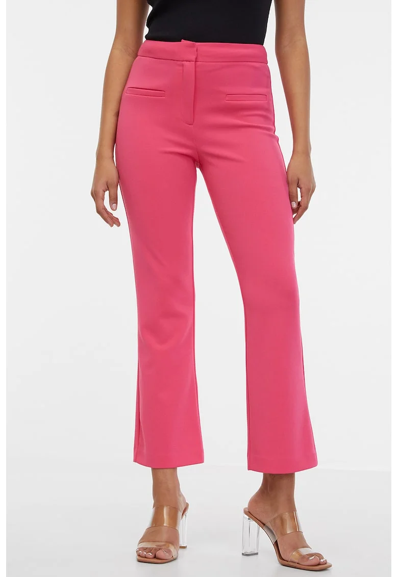 Pantaloni cu croiala kick flared, Roz aprins