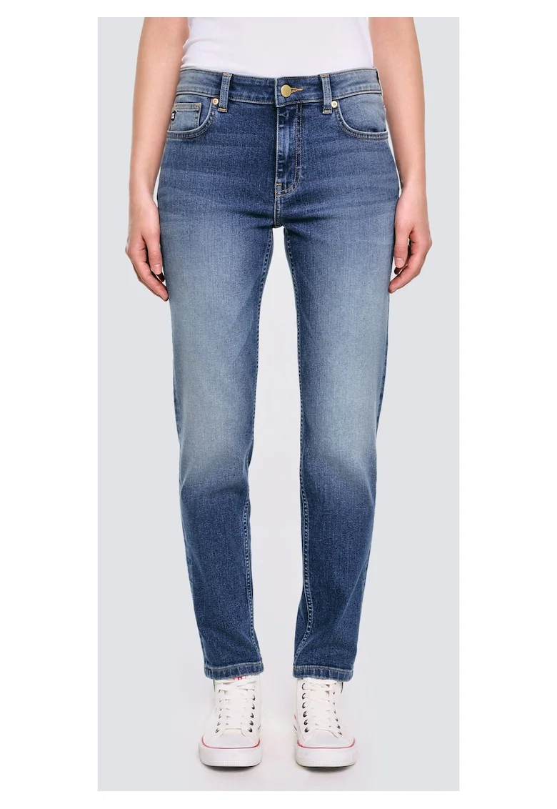 Blugi conici cu aspect decolorat