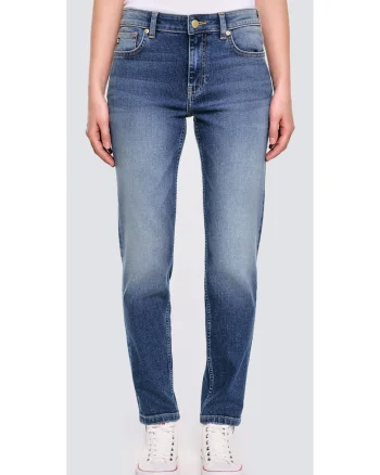 Blugi conici cu aspect decolorat