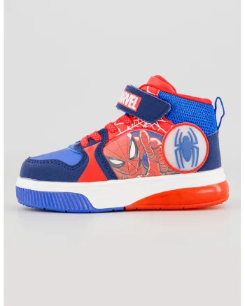 Pantofi sport mid-high cu imprimeu Spiderman, Rosu/Alb/Albastru