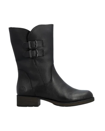 Ghete casual, dama,  Z9571-00 negru, piele naturala, Negru