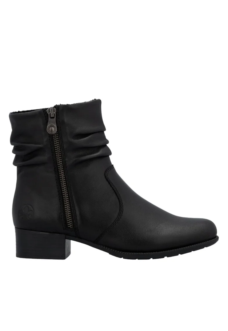 Ghete casual, dama,  ANTISTRESS, 78656-00 negru, piele naturala, cu toc, Negru