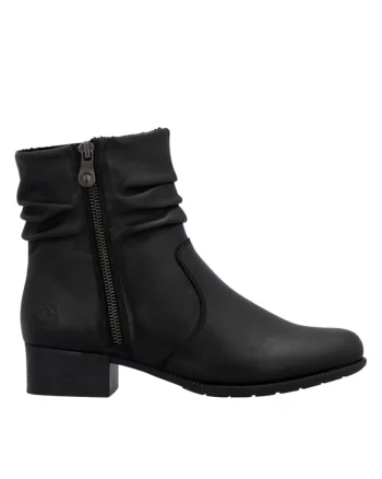 Ghete casual, dama,  ANTISTRESS, 78656-00 negru, piele naturala, cu toc, Negru