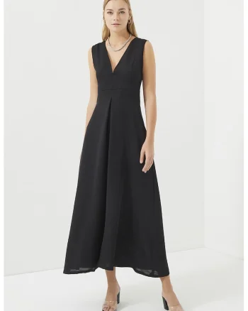 Rochie cu insertie crosetata, Negru