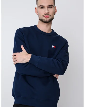 Bluza de trening cu decolteu la baza gatului si logo, Bleumarin