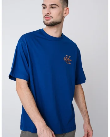 Tricou cu logo, Portocaliu/Albastru