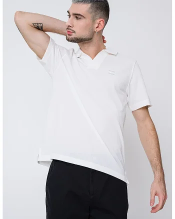 Tricou polo din amestec de bumbac, Alb
