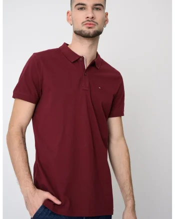Tricou polo din bumbac, Rosu stins
