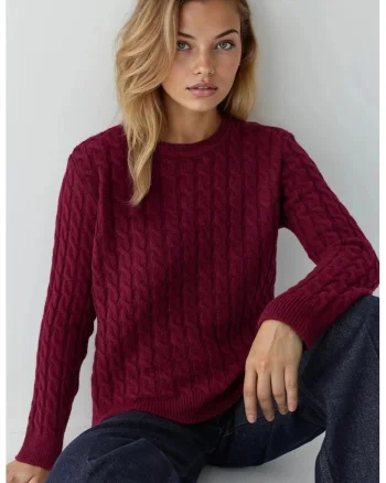 Pulover dama,  Tricot, Rosu inchis