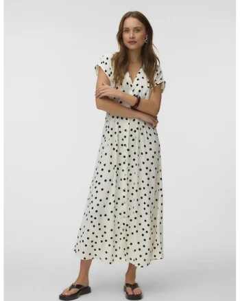 Rochie-camasa cu buline, Alb/Negru