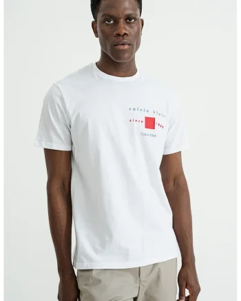 Tricou regular fit cu imprimeu logo pe piept, Alb optic