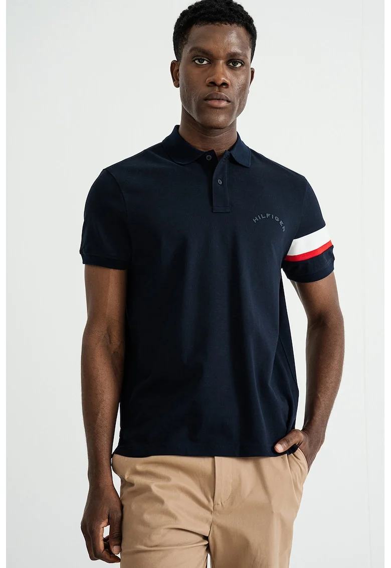 Tricou polo din amestec de bumbac organic, Albastru ultramarin