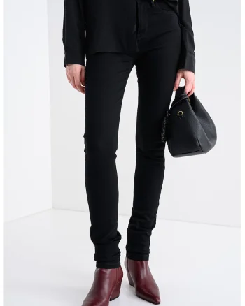 Blugi skinny cu talie medie, Negru