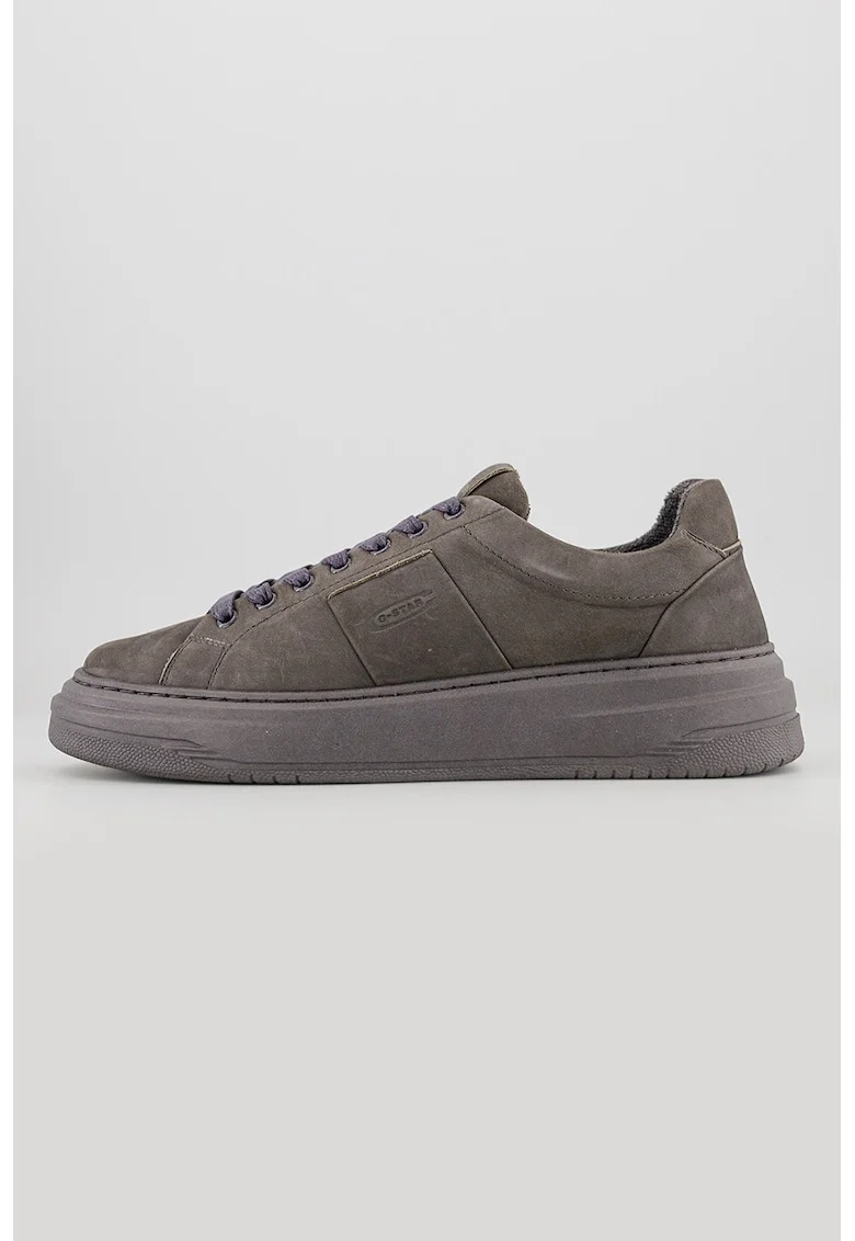 Pantofi sport wedge de piele Samovar TNL, Gri inchis