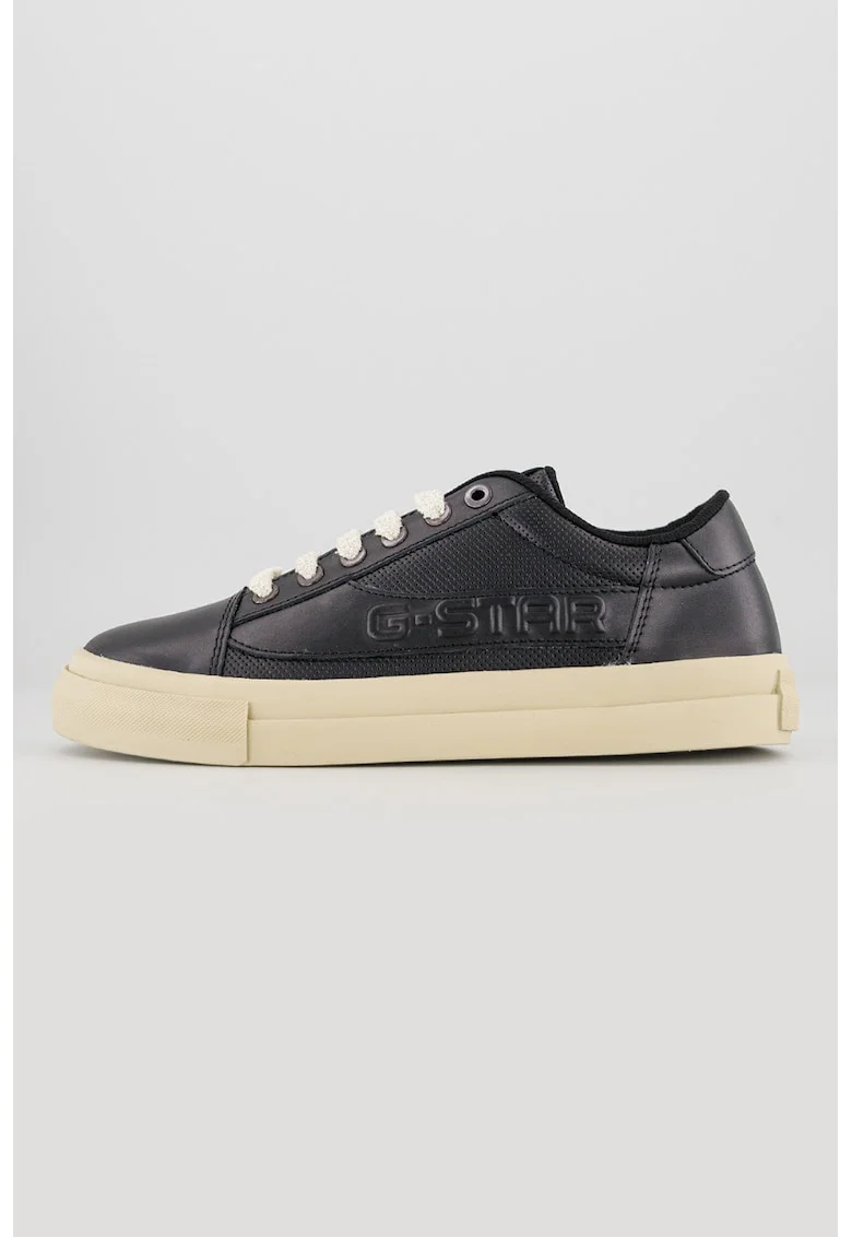 Pantofi sport low-cut de piele Loom Lea, Negru/Alb murdar