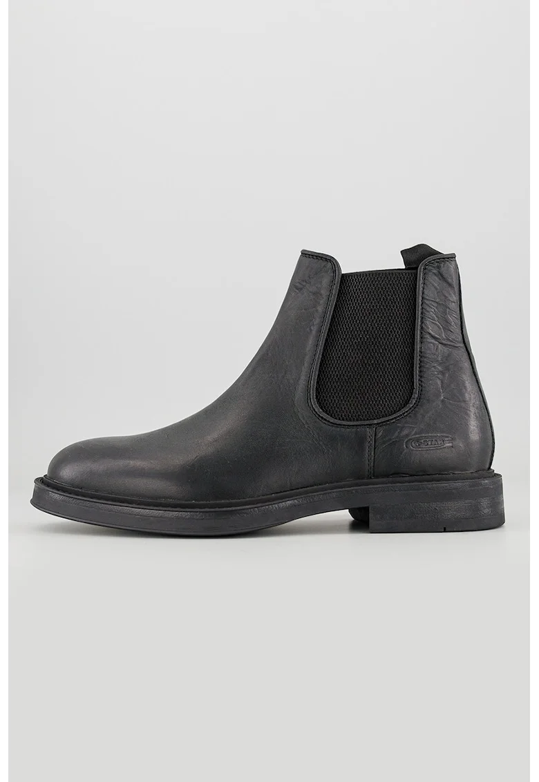 Ghete Chelsea de piele Eton, Negru