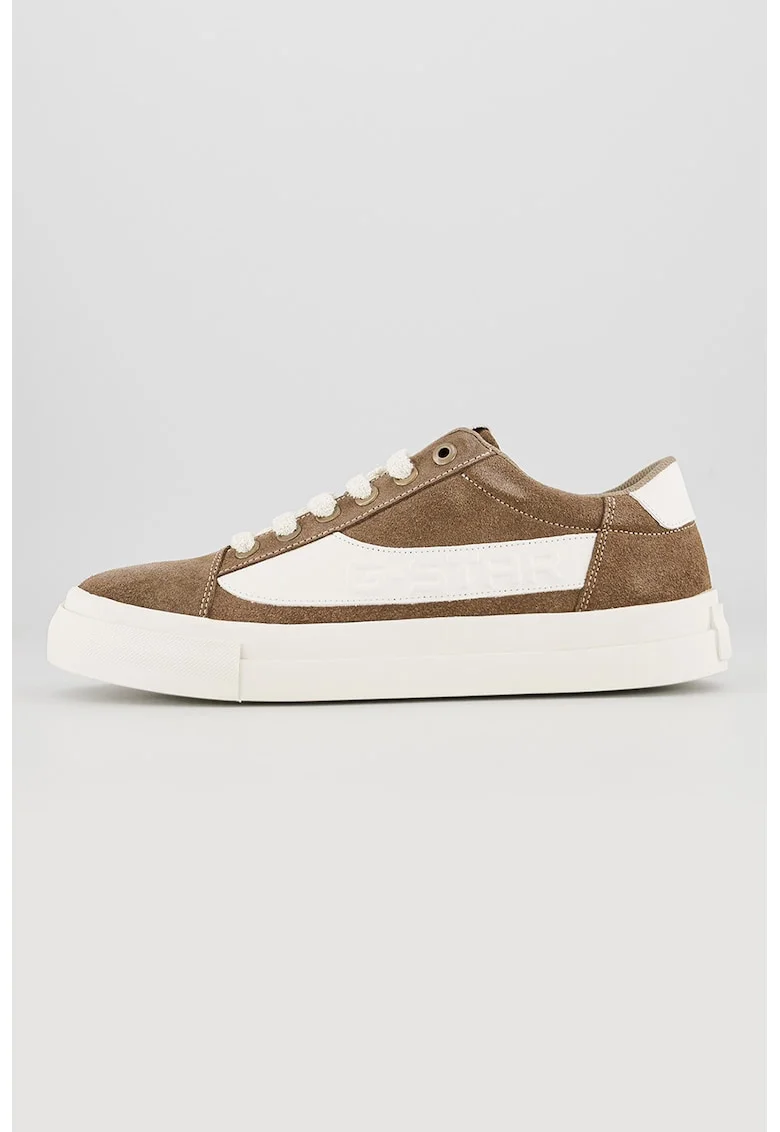 Pantofi sport de piele intoarsa cu platforma Loom BSC, Maro taupe/Alb murdar