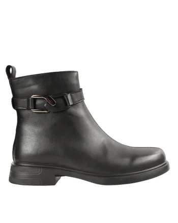 Ghete elegante, dama,  WB70005A negru, piele naturala, Negru