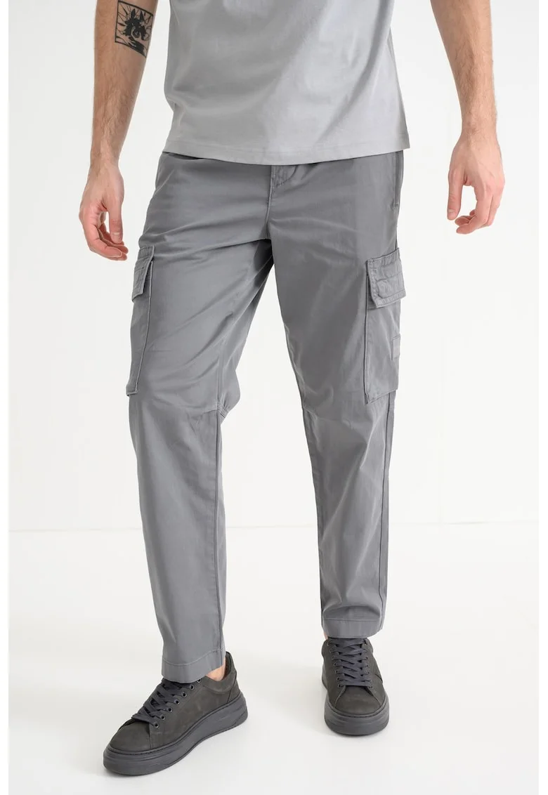 Pantaloni cargo Sisla, Gri cenusiu