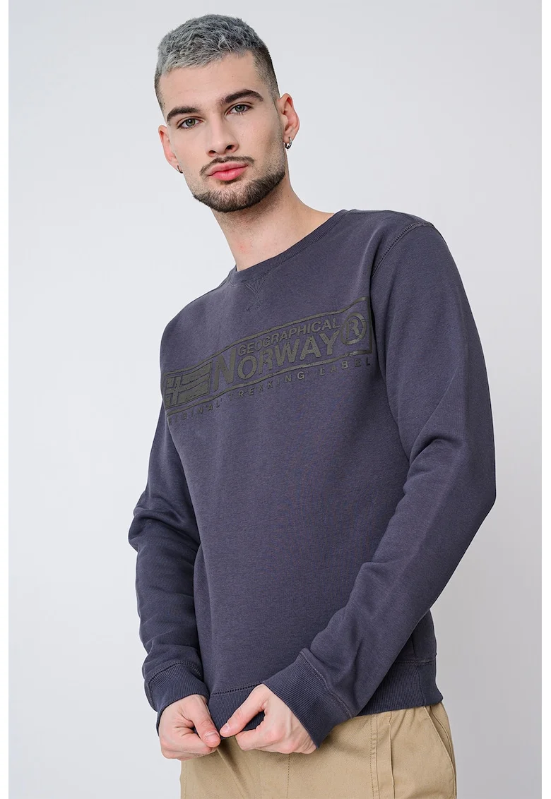 Bluza cu decolteu la baza gatului Gantoine, Gri carbune/Gri inchis