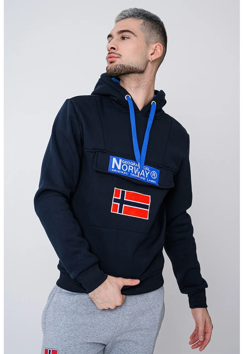 Hanorac cu imprimeu logo Gadrien, Rosu/Albastru ultramarin/Albastru royal