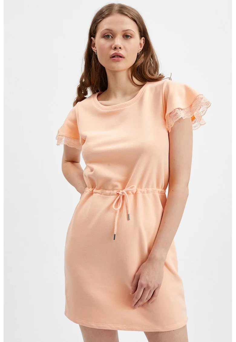 Rochie uni cu maneci scurte, Piersica